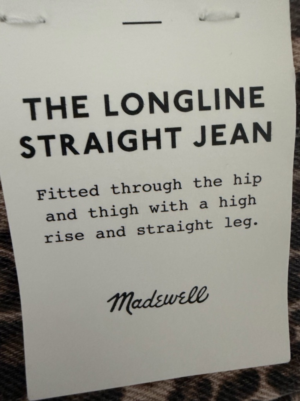 Madewell The Longline Straight Jean - Leopard Print Brown/Black - Picture 2 of 5